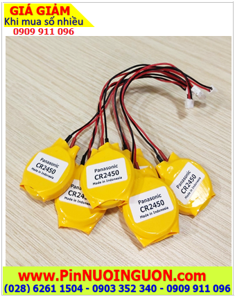 Pin CMOS CR2450 (Loại Dây zắc cắm) _Pin nuôi nguồn CMOS lithium 3v Panasonic CR2450 chính hãng /Xuất xứ Indonesia